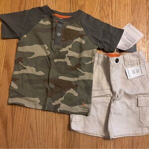 Eddie Bauer Baby Boys 2-Piece Cargo Short Set W/Camo Tee - Size 12-18 Months